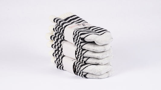 Stripe 120n 3 pack heavyweight b&w w/ wool plaiting