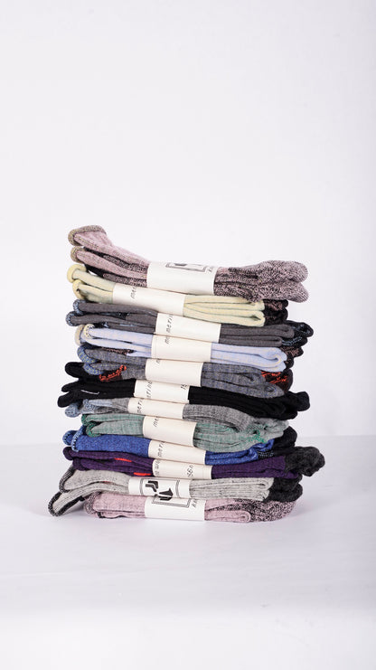 flatknit crew [roll-top] assorted 12 pack (house selection) (small/medium)