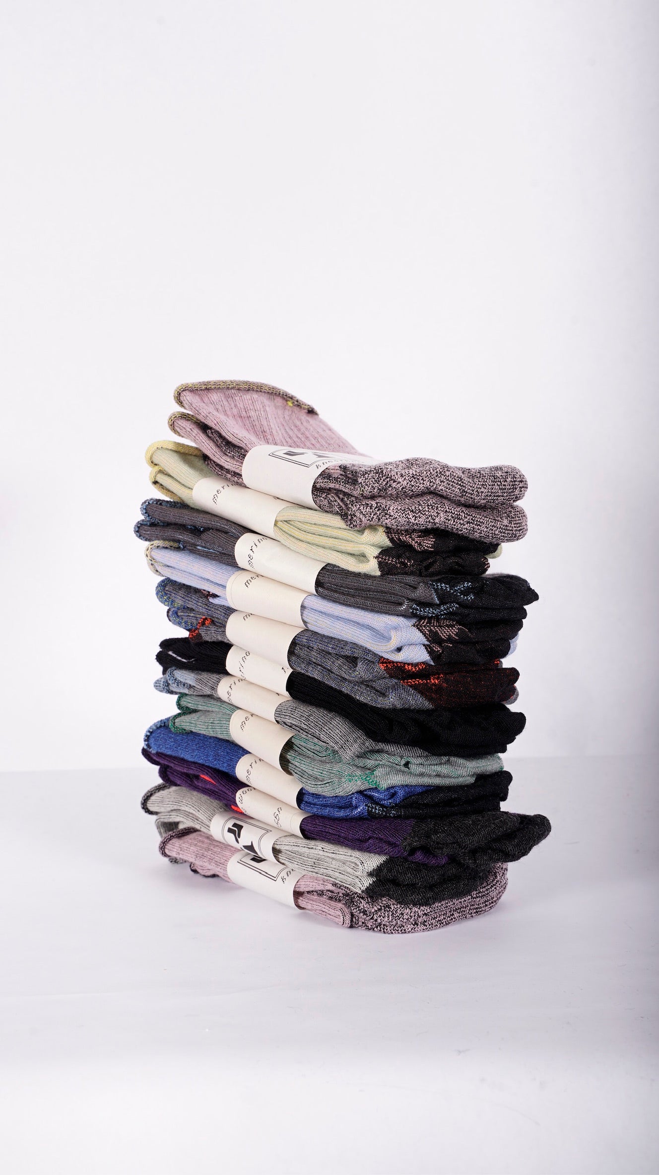 flatknit crew [roll-top] assorted 12 pack (house selection) (small/medium)