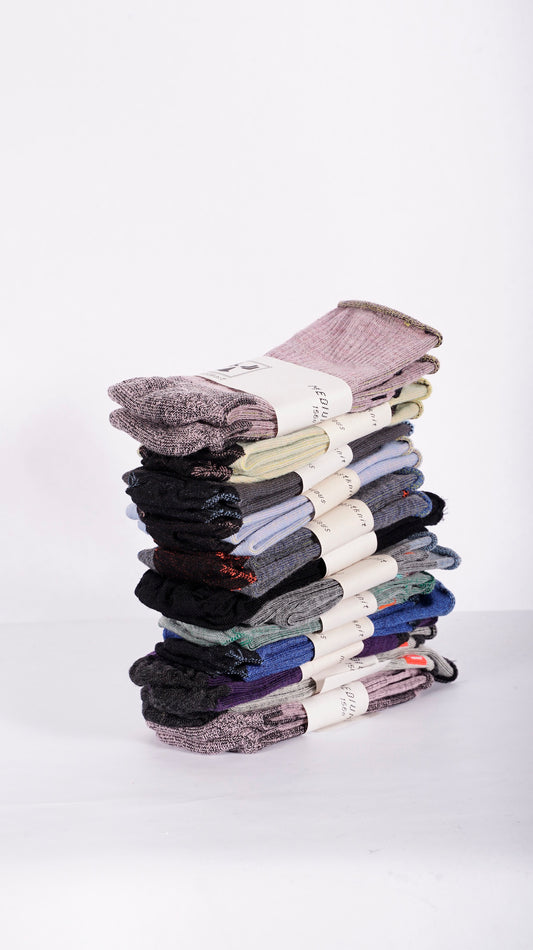 flatknit crew [roll-top] assorted 12 pack (house selection) (small/medium)